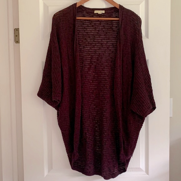 Garage Burgundy/Navy Cocoon Cardigan - Picture 1 of 6